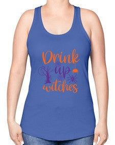 drink up witches 40# - witch -Racerback Tank