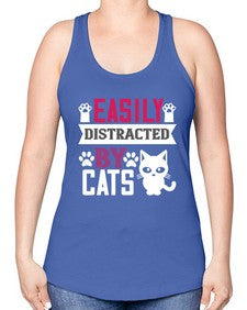 easily distracted by cats Style 47# - cats -Racerback Tank
