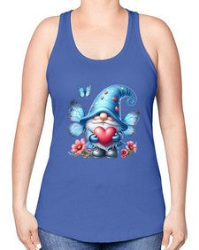 gnome with butterfly 01# - gnome -Racerback Tank