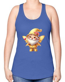 gnome with butterfly 05# - gnome -Racerback Tank