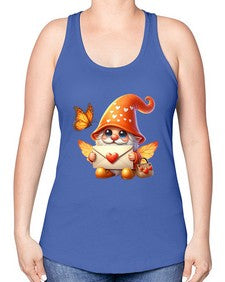 gnome with butterfly 06# - gnome -Racerback Tank