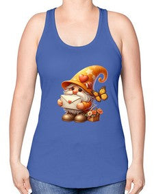 gnome with butterfly 09# - gnome -Racerback Tank