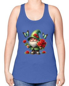 gnome with butterfly 11# - gnome -Racerback Tank