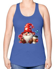gnome with butterfly 12# - gnome -Racerback Tank