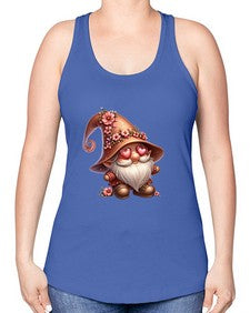 gnome with butterfly 15# - gnome -Racerback Tank