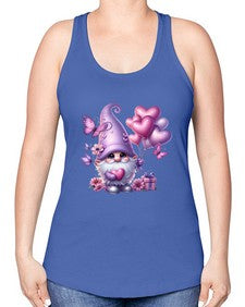 gnome with butterfly 19# - gnome -Racerback Tank