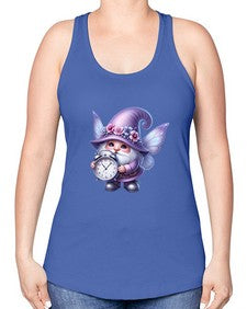 gnome with butterfly 23# - gnome -Racerback Tank