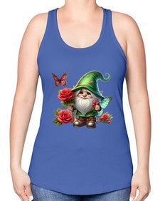 gnome with butterfly 26# - gnome -Racerback Tank
