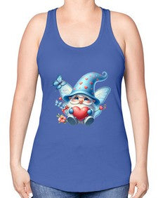 gnome with butterfly 28# - gnome -Racerback Tank