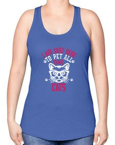 i am just here topet all time cats Style 52# - cats -Racerback Tank