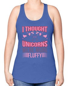 i thought unicorns were more fluffy 193# - unicorn -Racerback Tank