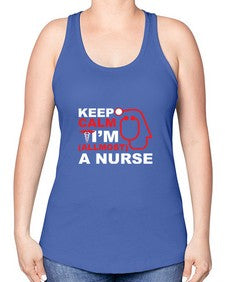 keep calm i m allmost a nurse 1024# - nurse -Racerback Tank
