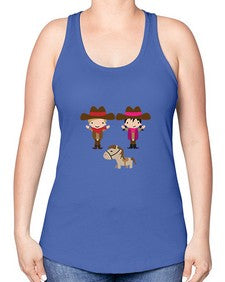 little cowboys 736# - western -Racerback Tank