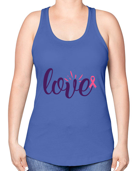 love Style 7# - breast cancer -Racerback Tank