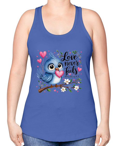 love never fails 63# - birds -Racerback Tank