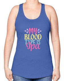 my blood type is ipa 347# - beer -Racerback Tank