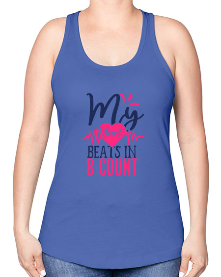 my heart beats in count 1740# - cheer -Racerback Tank