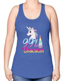 ninety nine percent unicorn 3# - unicorn -Racerback Tank