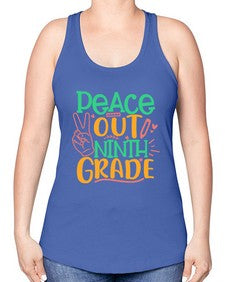 peace out nineth grade 637# - nineth grade -Racerback Tank