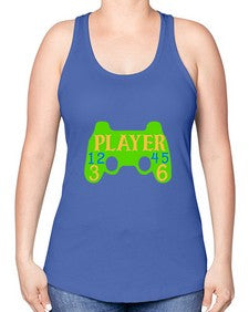 player 38# - video games -Racerback Tank