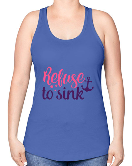 refuse to sink Style 4# - breast cancer -Racerback Tank