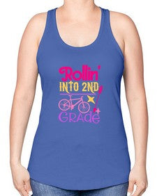 rollin into second grade 783# - second grade -Racerback Tank