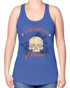 skullrose 1070# - skull and bones -Racerback Tank