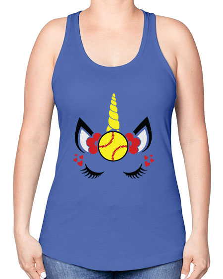 softball unicorn 397# - softball -Racerback Tank