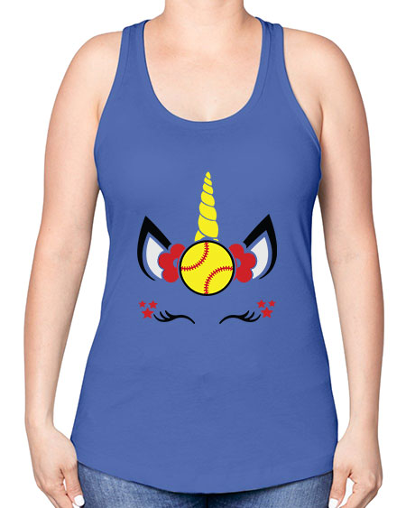softball unicorn 398# - softball -Racerback Tank