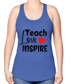 teach love inspre Style 370# - teacher -Racerback Tank