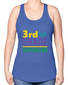 third Grade Superhero 976# - third grade -Racerback Tank