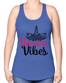 unicorn vibes 512# - unicorn -Racerback Tank