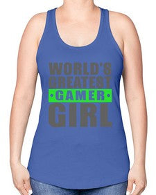 worlds greatest gamer girl 166# - video games -Racerback Tank