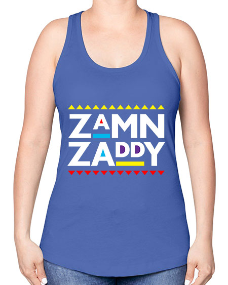 zamn zaddy 1# - black words and phrases -Racerback Tank
