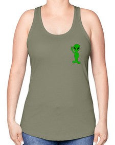 Alien in Pocket Side 3# - ufo -Racerback Tank