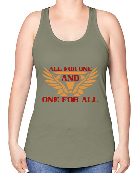 All for one and one for all 2360# - badminton -Racerback Tank