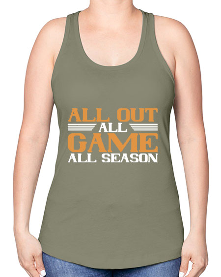 All out all game all season 2238# - badminton -Racerback Tank