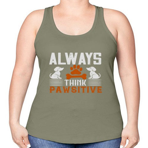 Always Think Pawsitive Style 133# - dogs -Racerback Tank