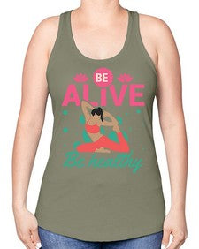 Be Alive be Healthy 112# - yoga -Racerback Tank