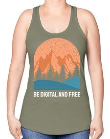Be Digital and Free 27# - internet -Racerback Tank