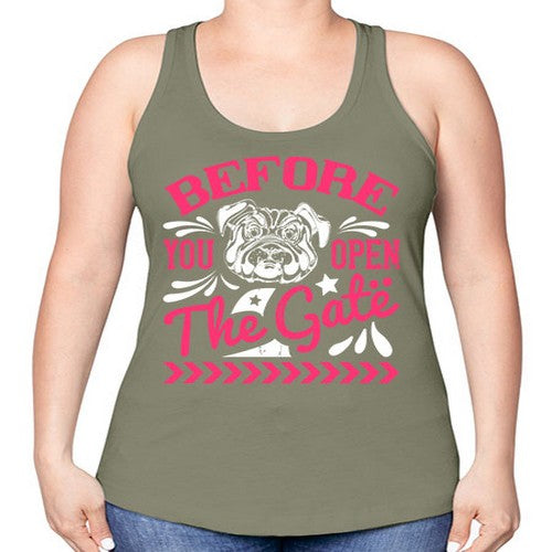 Before You Open The Gate Style 17# - dogs -Racerback Tank