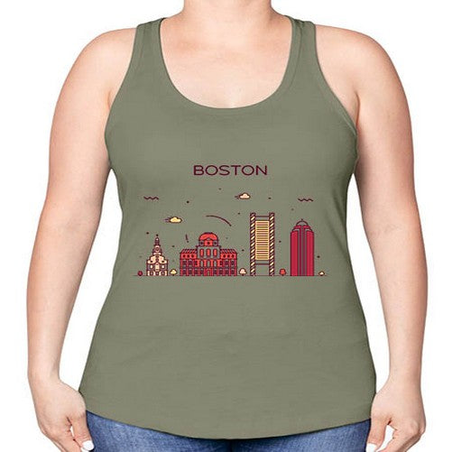 Boston 481# - cities -Racerback Tank