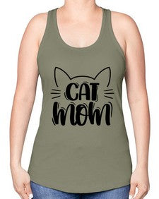 Cat Mom Style 85# - cats -Racerback Tank