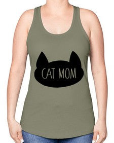 Cat Mom - cats -Racerback Tank