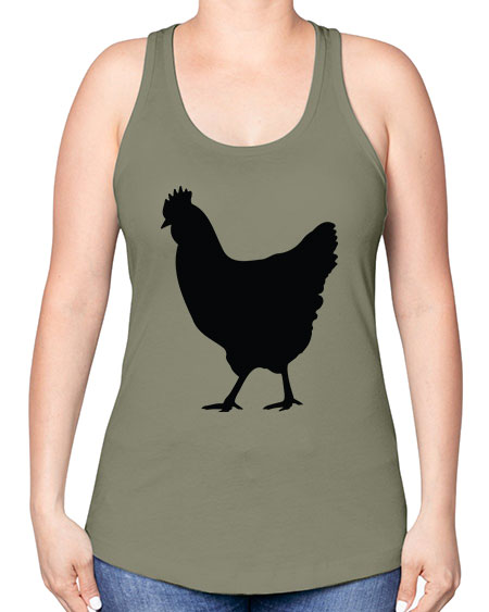 Chicken Silhouette 3# - chicken -Racerback Tank