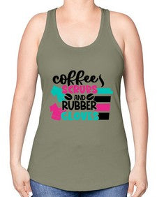 Coffee Scrubs And Rubber Gloves Style Style 664# - nurse -Racerback Tank