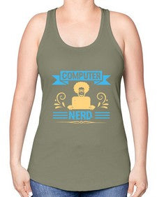 Computer Nerd 10# - computer -Racerback Tank
