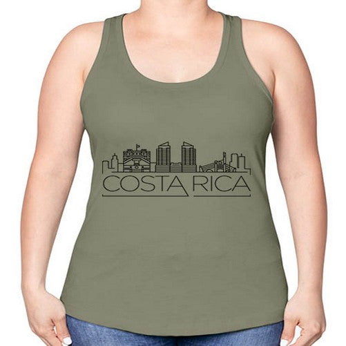 Costa Rica Minimal Skyline 631# - cities -Racerback Tank