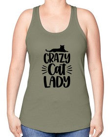 Crazy Cat Lady Style 92# - cats -Racerback Tank