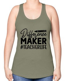 Difference Maker TeacherLife 712# - teacher -Racerback Tank